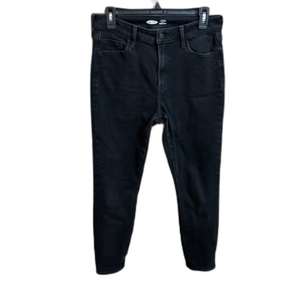 Old Navy Rockstar‎ High Rise Super Skinny Built In Warm Black Size 10 - Picture 1 of 16